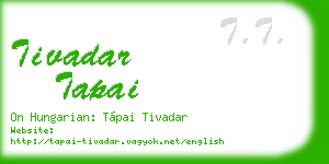 tivadar tapai business card
