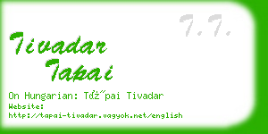 tivadar tapai business card